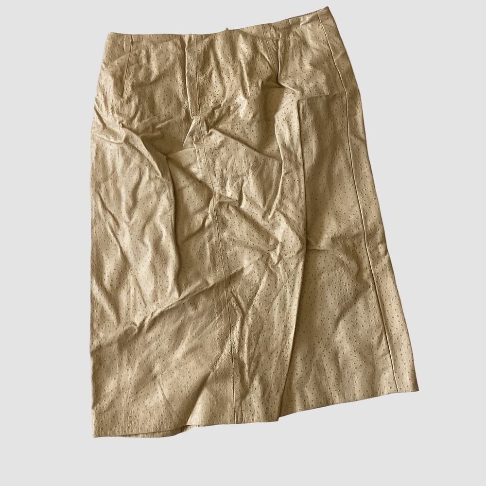 Nine West Genuine Leather Midi Skirt
